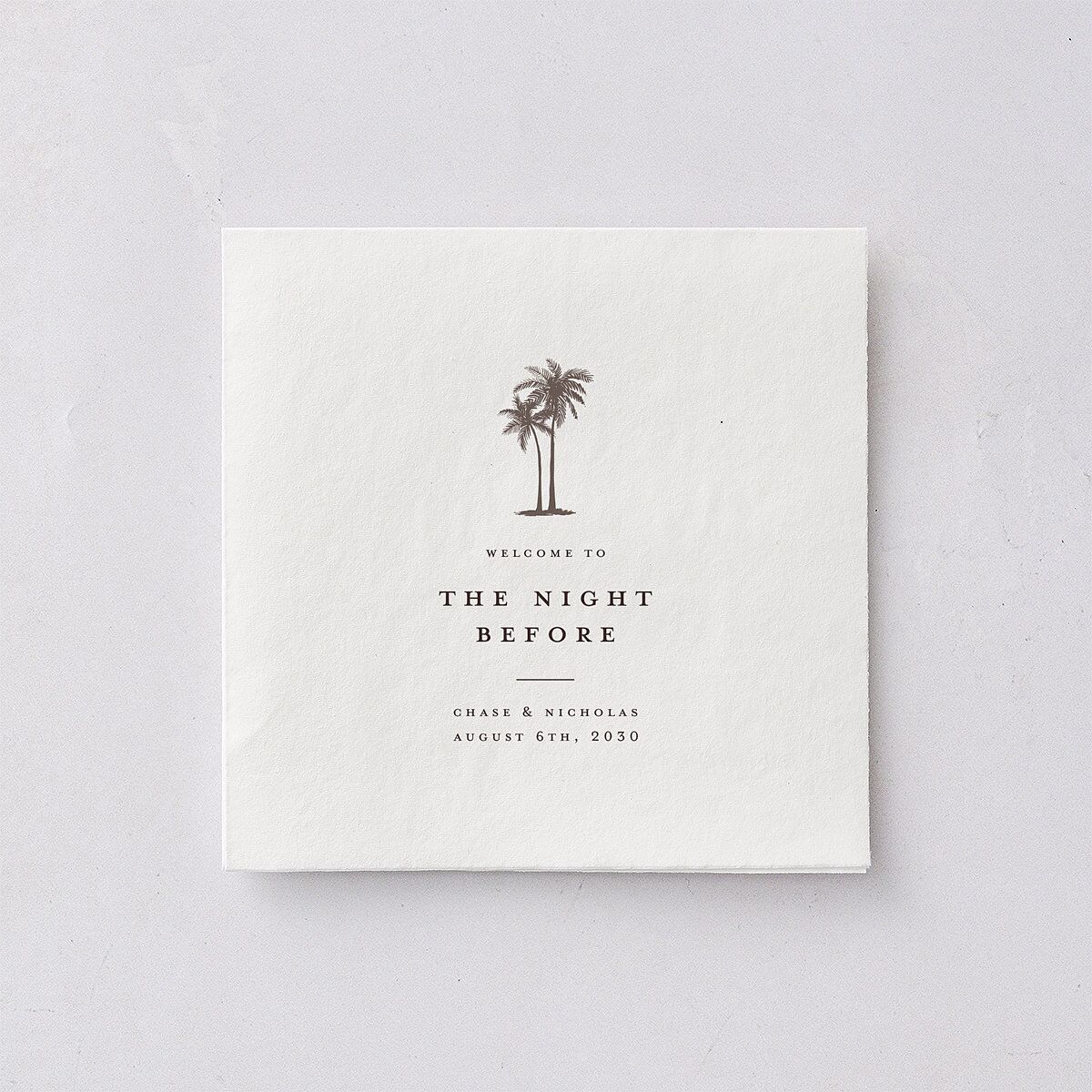 Palm Tree Icon Cocktail Napkins Champagne Napkin Uncoined