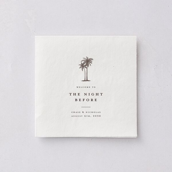 Palm Tree Icon Cocktail Napkins Champagne Napkin Uncoined