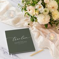 Romantic Photo Guest Books Hunter Green