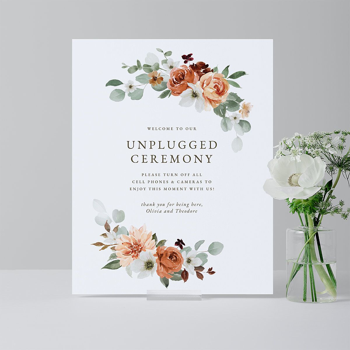 Eucalyptus Bouquet Standard Tabletop Sign Small Terracotta Standard Indoor Foam Core S Tabletop Table