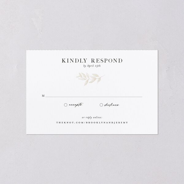 Shining Wreath All-in-One Wedding Invitations Pure White Signature Light Both Recipient and Return Addresses No