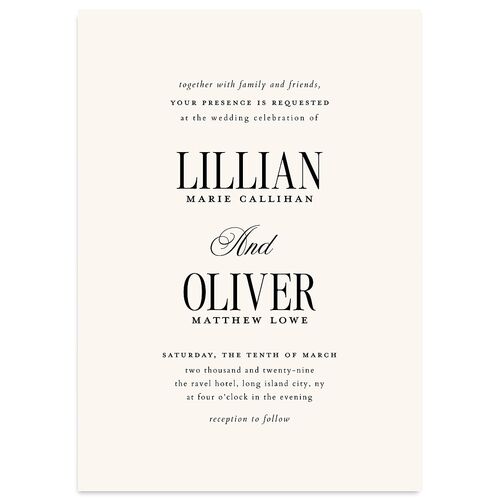Traditionally Classic Wedding Invitations Sand Signature Blank No Standard