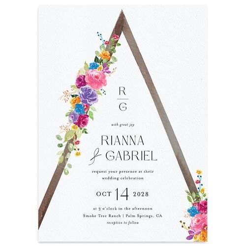 Bohemian Altar Wedding Invitations Sea Blue Signature Blank No Standard
