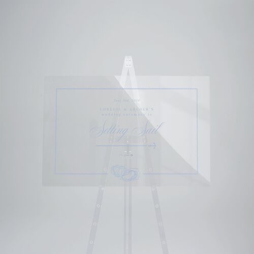 Coastal Oysters and Anchors Acrylic Direction Sign Large Sea Blue Standard Acrylic L Direction