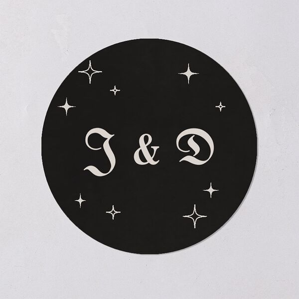 Moody Gothic Rose Wedding Stickers Midnight Circle