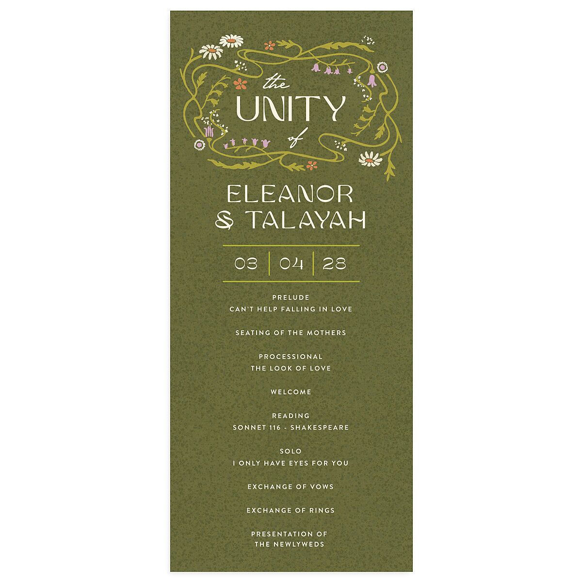 Wildflower Nouveau Wedding Programs