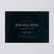 Sparkling Night Rehearsal Dinner Invitations Navy Signature Blank