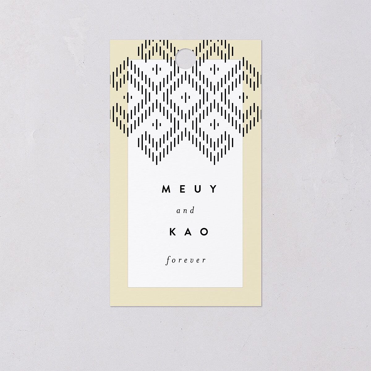 Chinese Lu Mien Favor Gift Tags Pure White Signature