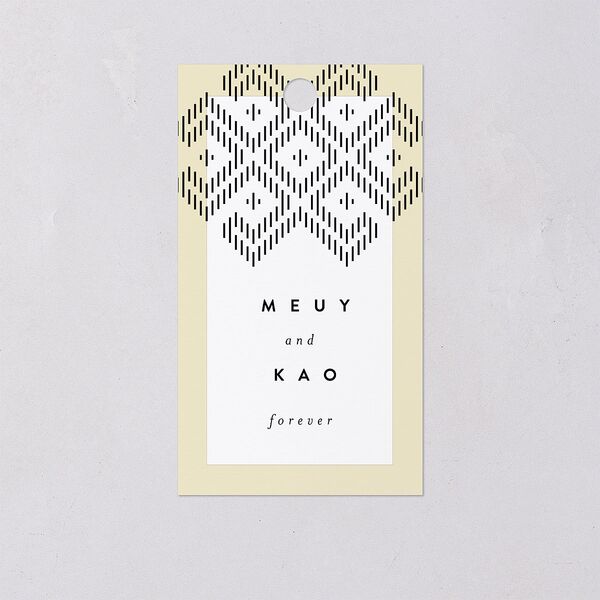 Chinese Lu Mien Favor Gift Tags Pure White Signature