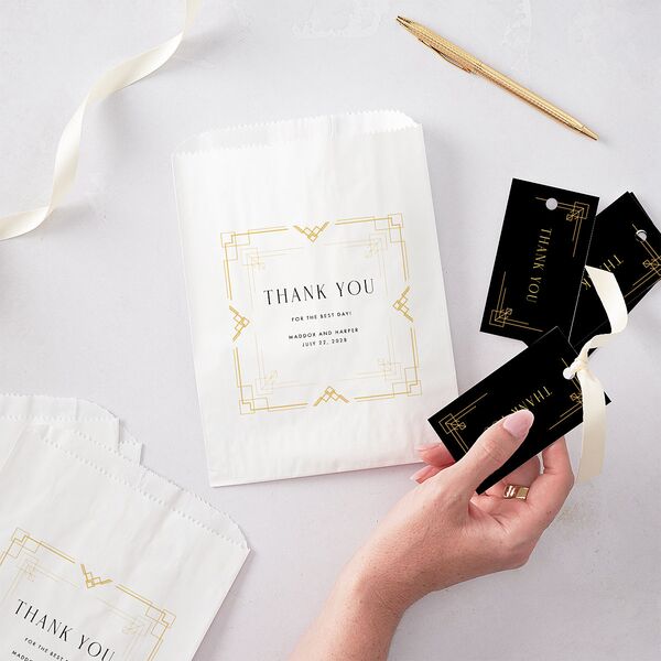 Vintage Hollywood Favor Bags White Licorice Wax-Lined Food Safe Paper