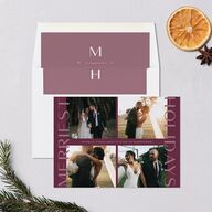 Bookend Greeting Holiday Cards Bordeaux Signature Blank Standard Landscape