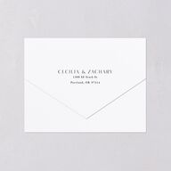Simple Modern Monogram All-in-One Wedding Invitations Pure White Signature Light Both Recipient and Return Addresses No
