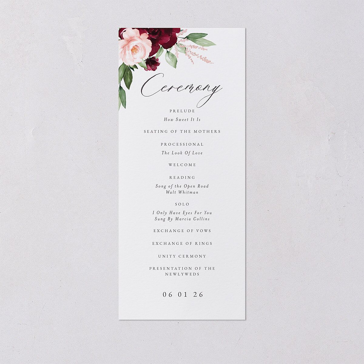 Beloved Floral Wedding Programs — view 1