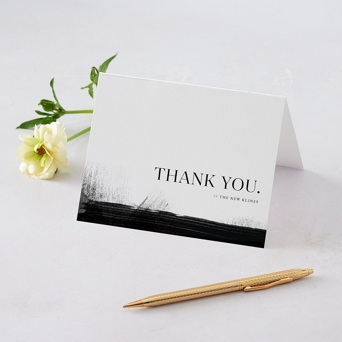 Painted Minimal Thank You Cards Midnight