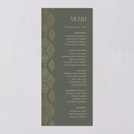 Boho Texture Menus Gold Deep Olive Signature