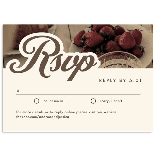 Our Day Wedding Response Cards Sepia Double thick Standard