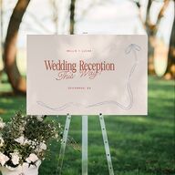 Modern Delicate Bows Standard Direction Sign Large Jewel Red Standard Indoor Foam Core L Direction