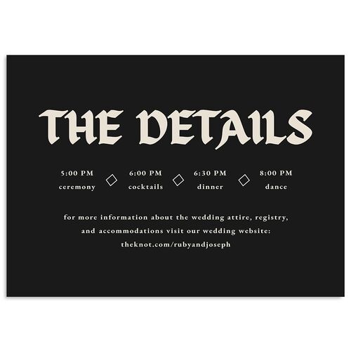 Gothic Fantasy Photo Itinerary Cards Charcoal Signature Standard