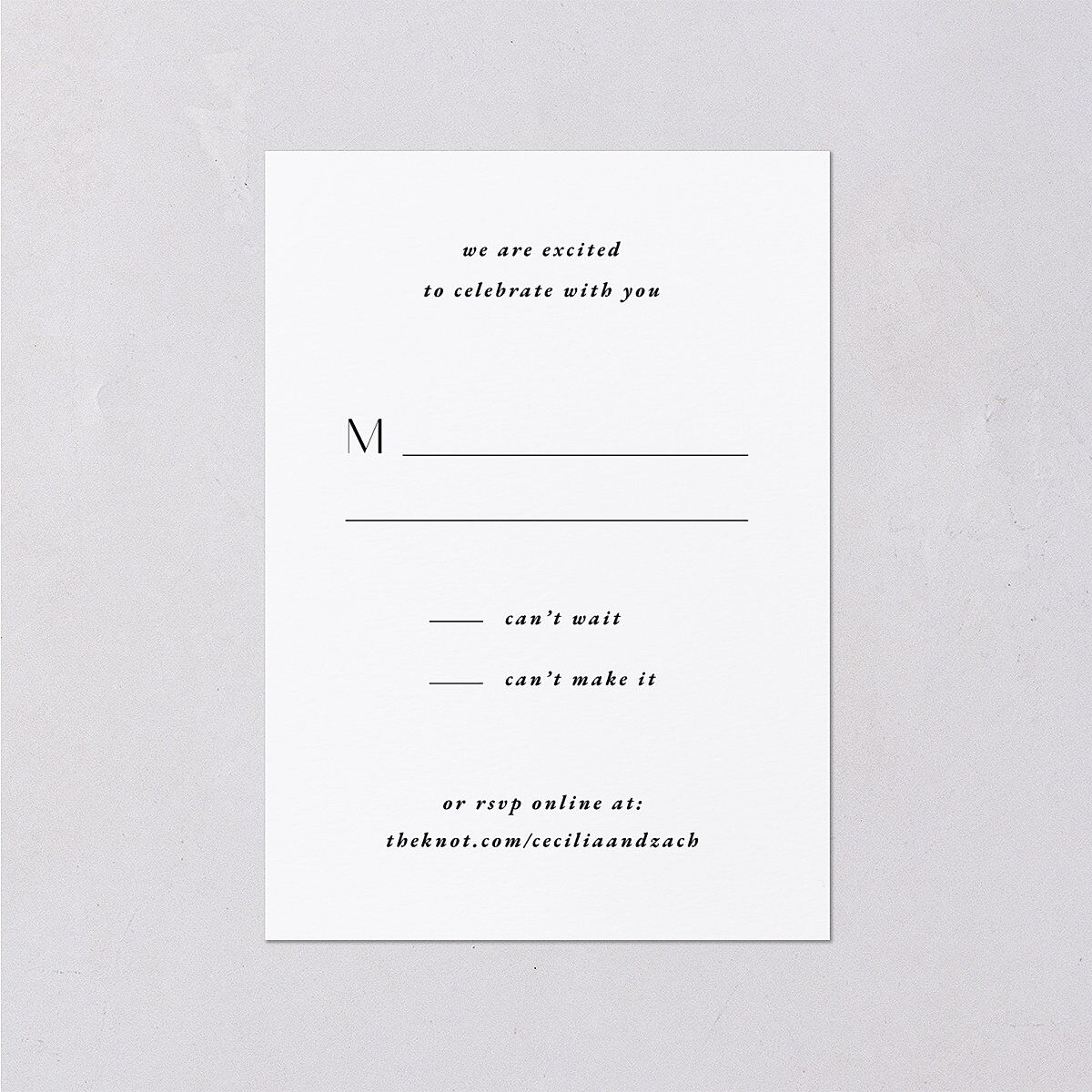 Simple Modern Monogram Wedding Response Cards Pure White Signature Standard