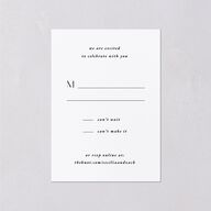 Simple Modern Monogram Wedding Response Cards Pure White Signature Standard