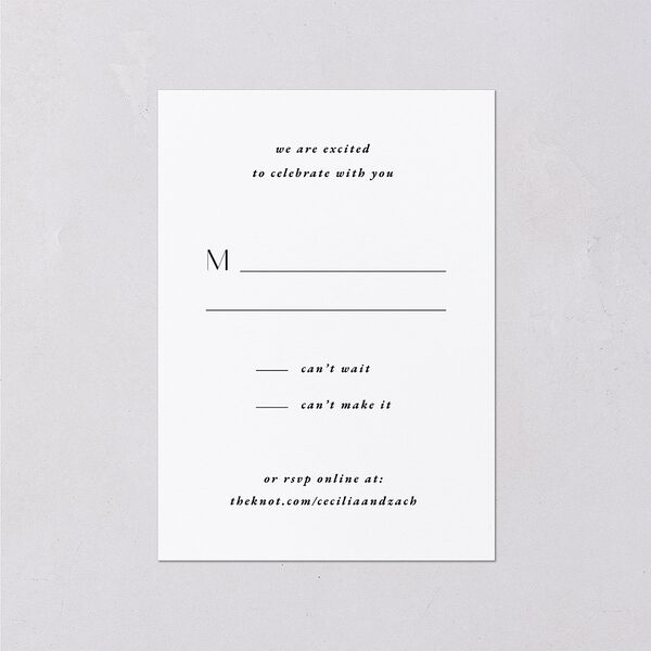 Simple Modern Monogram Wedding Response Cards Pure White Signature Standard