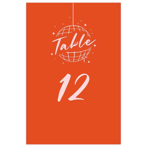 Til Death Do We Disco Table Numbers Salmon Signature