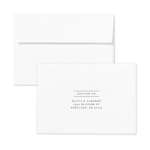 Photo Arch Response Card Envelopes White Charcoal Return Address Signature Standard