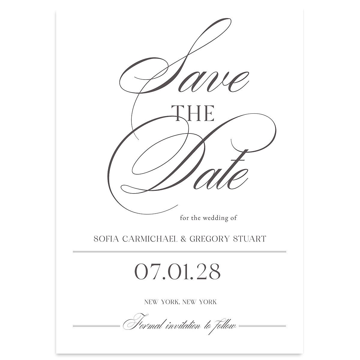 Classically Elegant Save The Date Cards