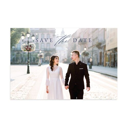 Illustrated Vines Save The Date Postcards Moody Blue
