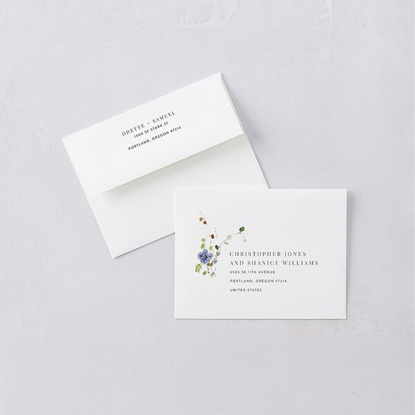Romantic Wildflowers Save the Date Petite Cards Stream Signature smooth Blank No Standard