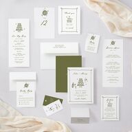 Hand Drawn Cake Wedding Response Cards Dark Camo Signature Standard