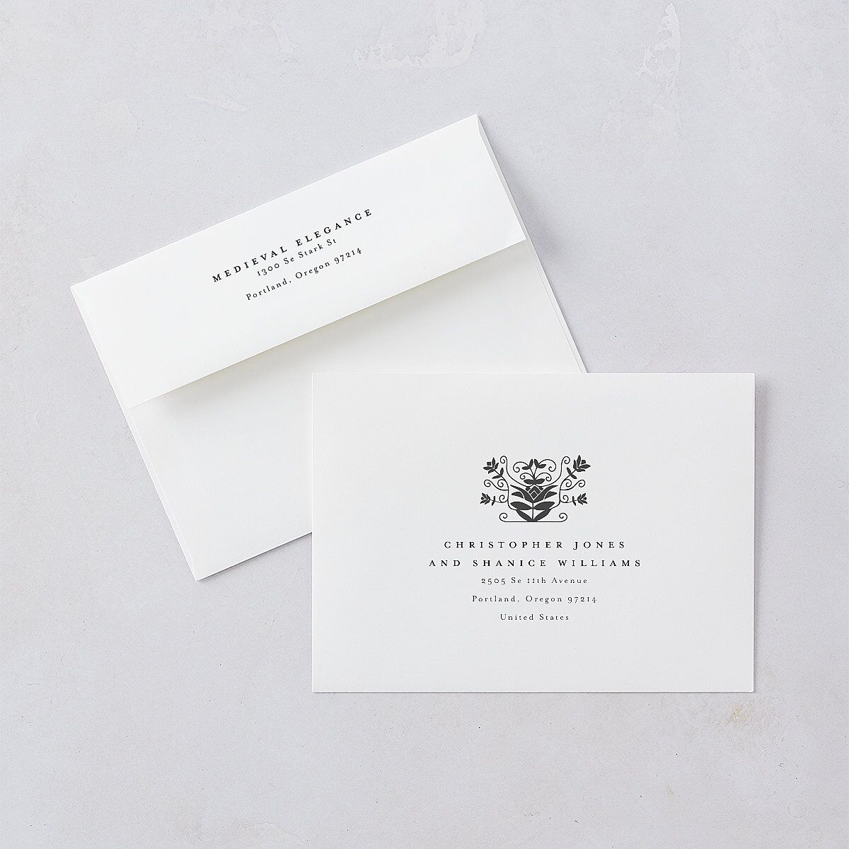 Medieval Elegance Wedding Invitations Gold Midnight Signature Blank No Standard