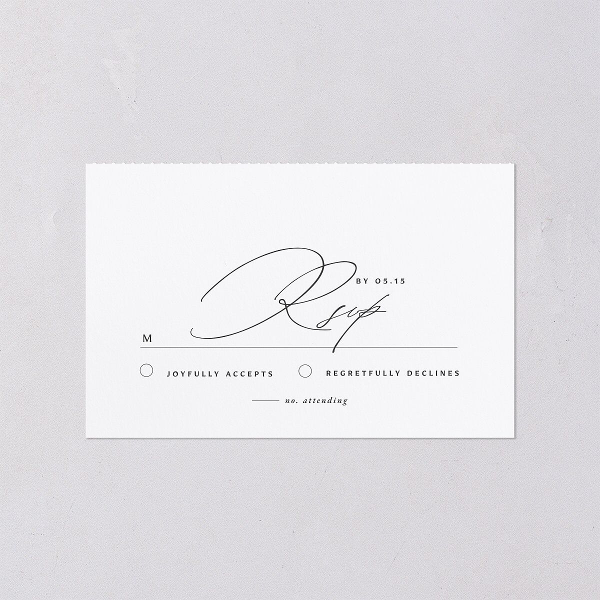Simply Classic All-in-One Wedding Invitations Charcoal Signature Light Both Recipient and Return Addresses No