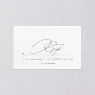Simply Classic All-in-One Wedding Invitations Charcoal Signature Light Both Recipient and Return Addresses No