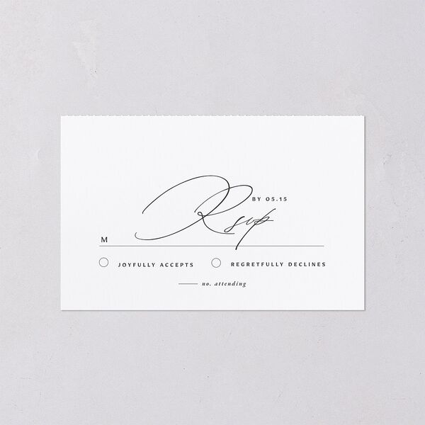 Simply Classic All-in-One Wedding Invitations Charcoal Signature Light Both Recipient and Return Addresses No