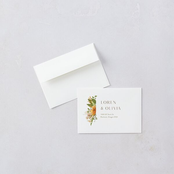 Sweet Sunflowers Wedding Response Cards Marigold Signature Standard