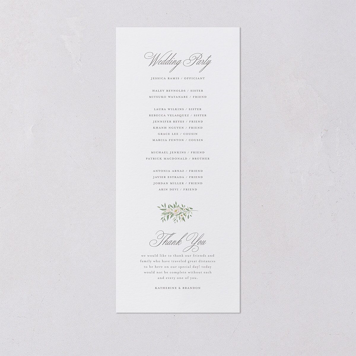 Luxury Floral Monogram Wedding Programs Cotton Signature