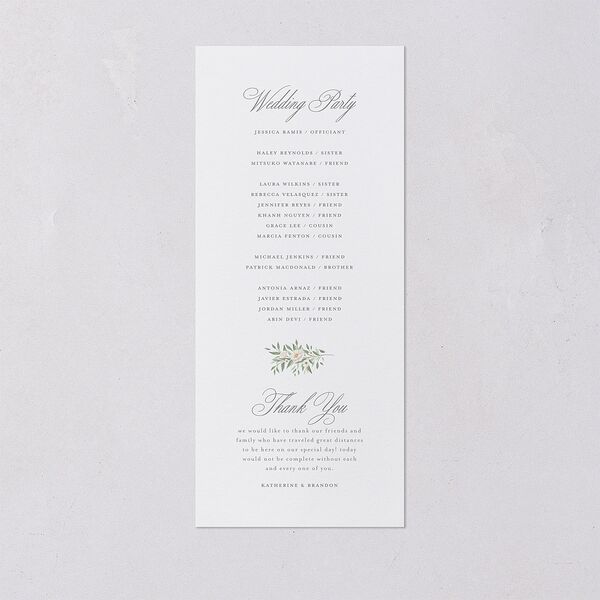 Luxury Floral Monogram Wedding Programs Cotton Signature