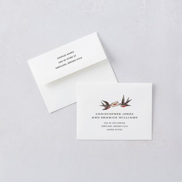 Til Death Tattoos Thank You Cards Linen Signature