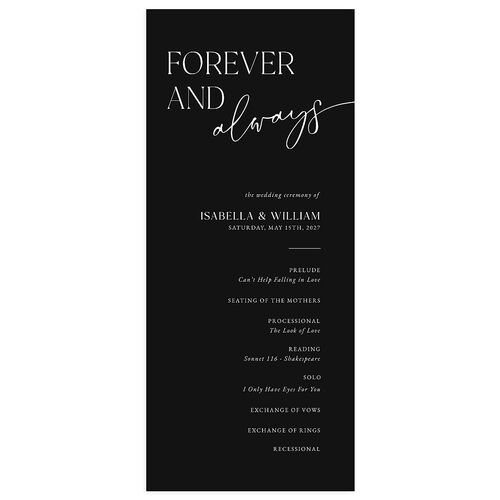 Nothing Fancy Wedding Programs Charcoal Signature