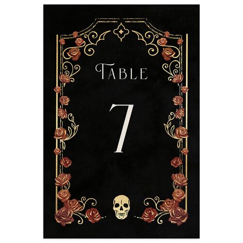 Gothic Gate Foil Table Numbers Gold Terracotta Signature