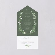 Greenery Laurel All-in-One Wedding Invitations Thyme Signature Light Both Recipient and Return Addresses No