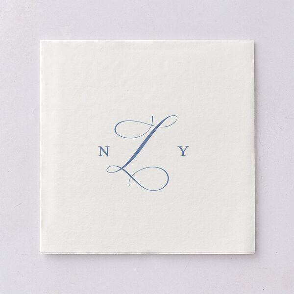 Vintage Florals Luncheon Napkins Regency Blue Napkin Uncoined