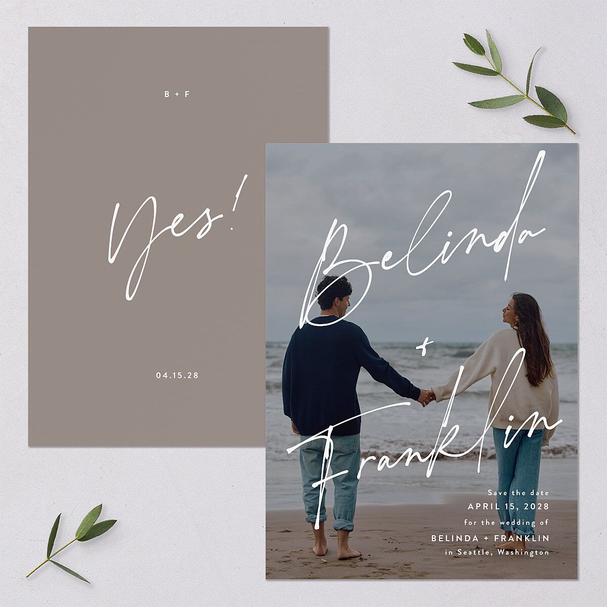 Names Save The Date Cards — view 1