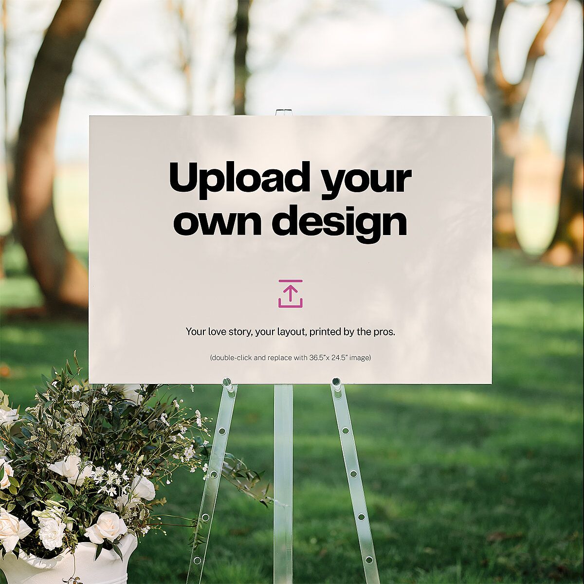Upload Your Own Design Landscape 24"x36" Seating Chart Pure White Standard Indoor Foam Core L Seating