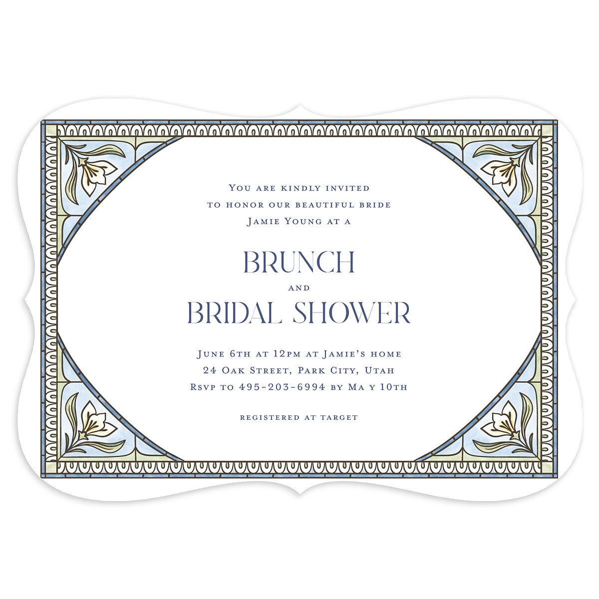 Church Stained Glass Bridal Shower Invitations