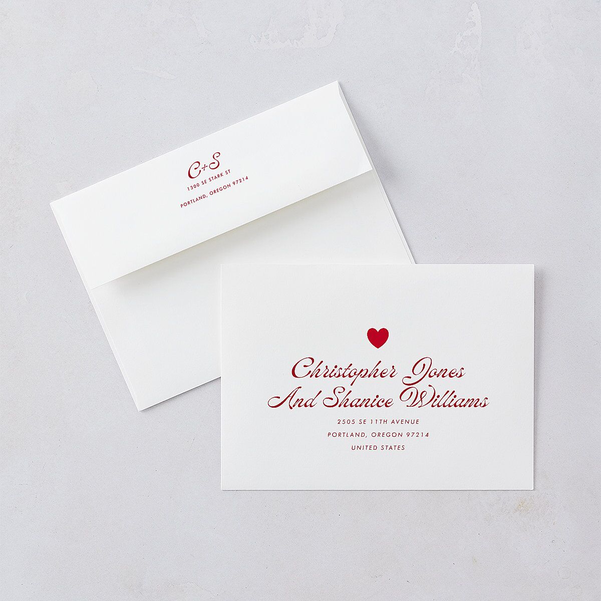 Modern Retro Hearts Wedding Invitations Ruby Signature Blank No Standard