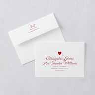 Modern Retro Hearts Wedding Invitations Ruby Signature Blank No Standard