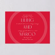 Lucky Circle Wedding Invitations  True Red Signature Blank No