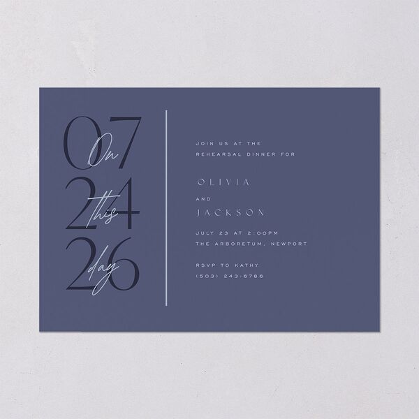 On This Day Rehearsal Dinner Invitations Midnight Navy Signature Blank